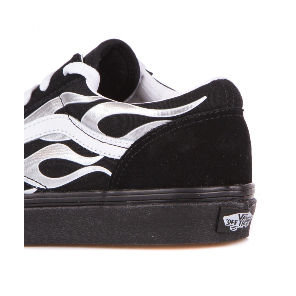 scarpa bassa bambino old skool metallic flame BLACK/SILVER