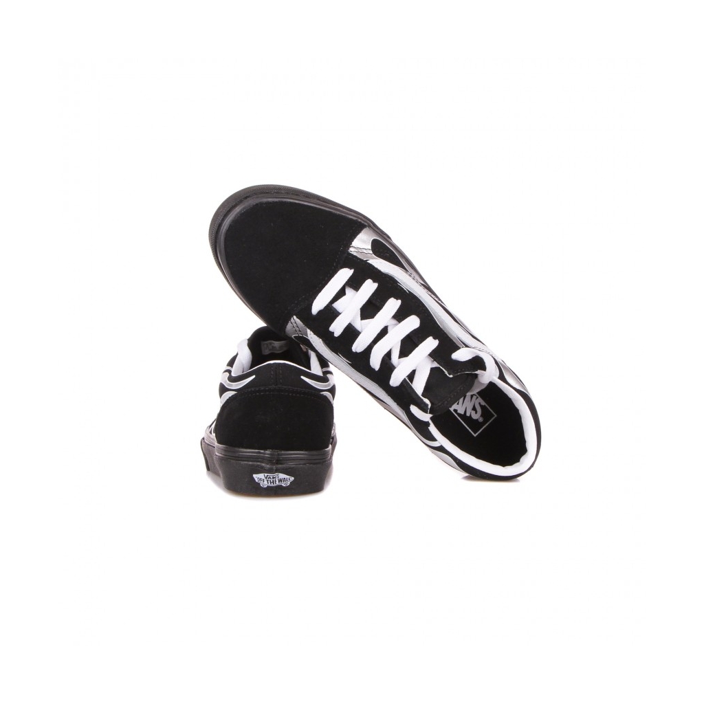 scarpa bassa bambino old skool metallic flame BLACK/SILVER