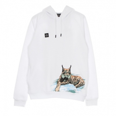 felpa cappuccio uomo lince hoodie WHITE