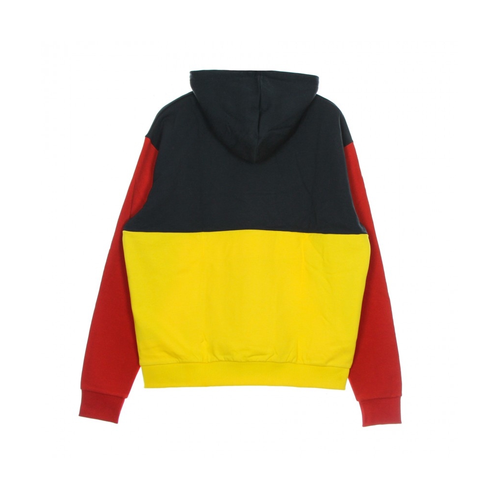 felpa cappuccio uomo signature block teddy hoodie YELLOW/NAVY/RED