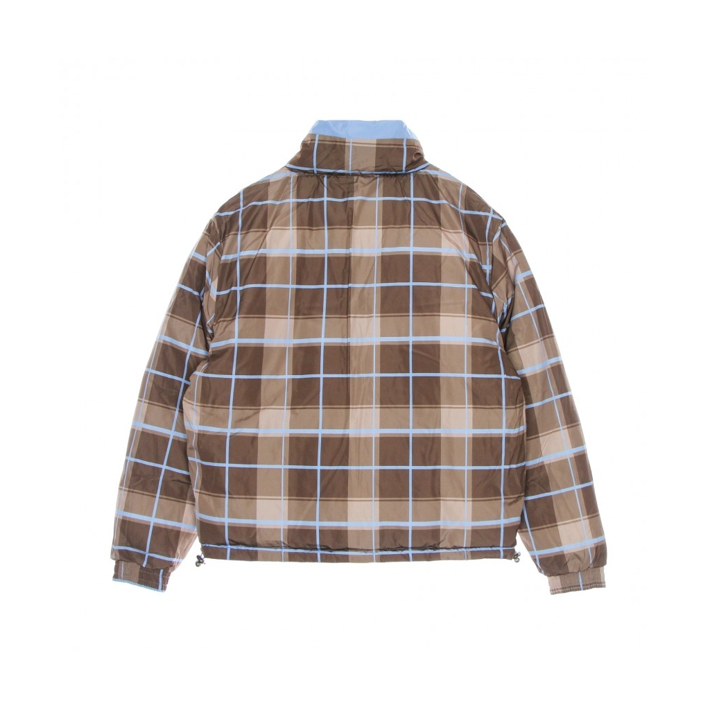 piumino donna retro reversible puffer jacket LIGHT BLUE/BROWN