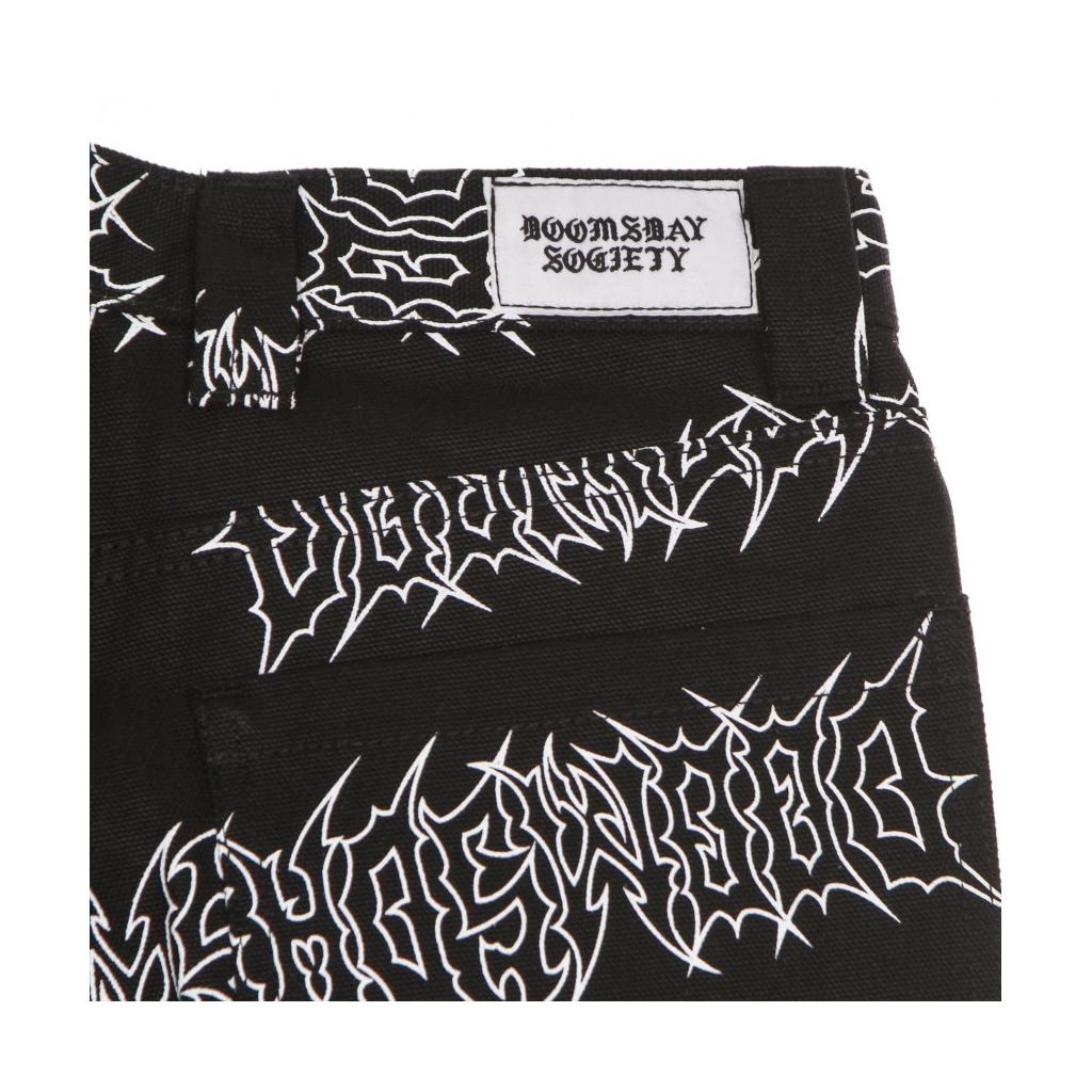 pantalone lungo uomo graffpunk canvas pant BLACK