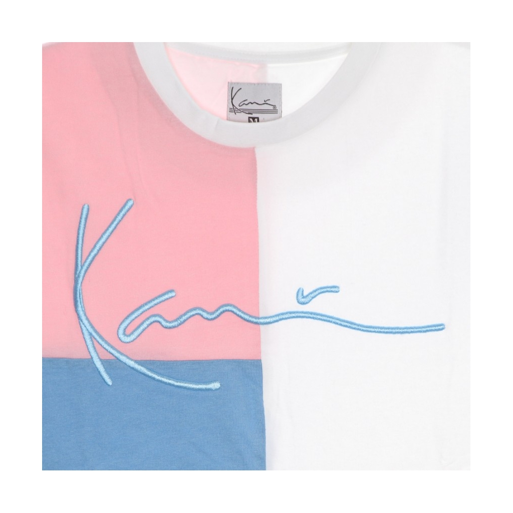 maglietta donna signature block tee LIGHT BLUE/ROSE/WHITE