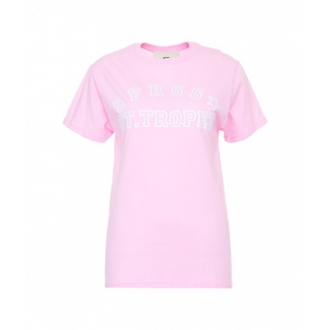 T-shirt con stampa logo St Tropez rosa