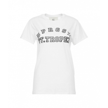 T-shirt con stampa logo St Tropez bianco