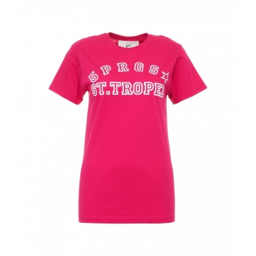 T-shirt con stampa logo St Tropez pink