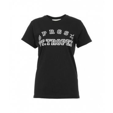 T-shirt con stampa logo St Tropez nero