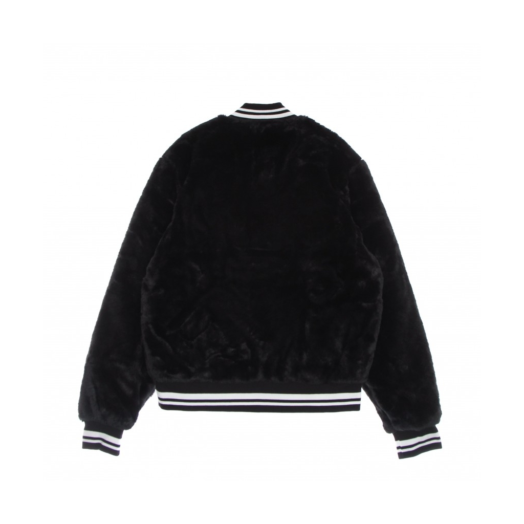 pelliccia uomo varsity fake fur college jacket BLACK Bowdoo