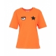 T-Shirt con ricamo logo arancione
