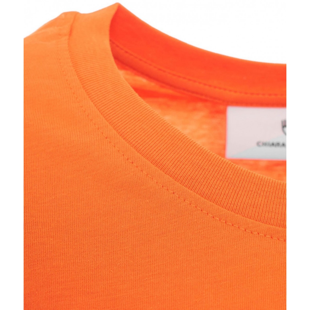 T-Shirt con ricamo logo arancione