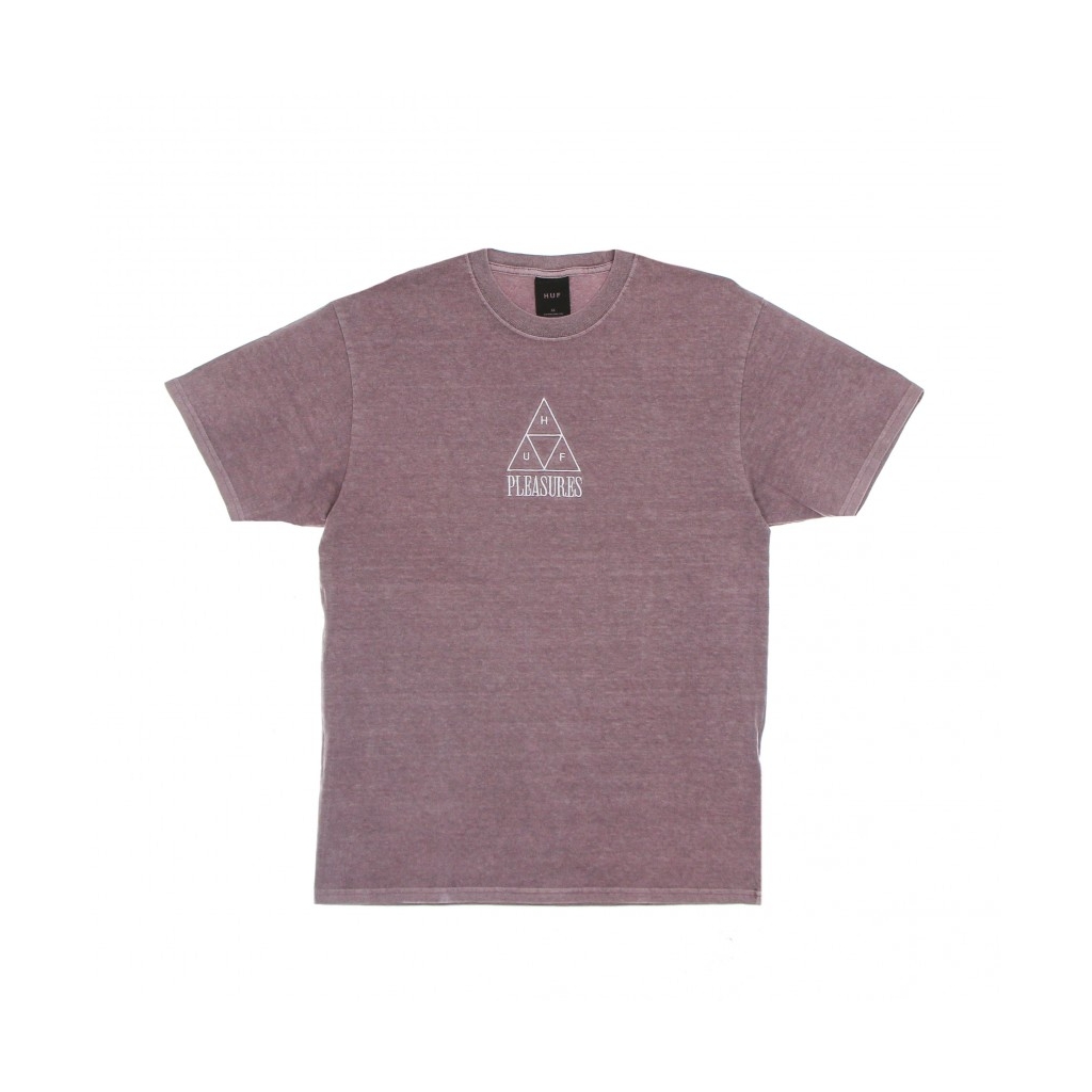 maglietta uomo huf dyed tee x pleasures PURPLE