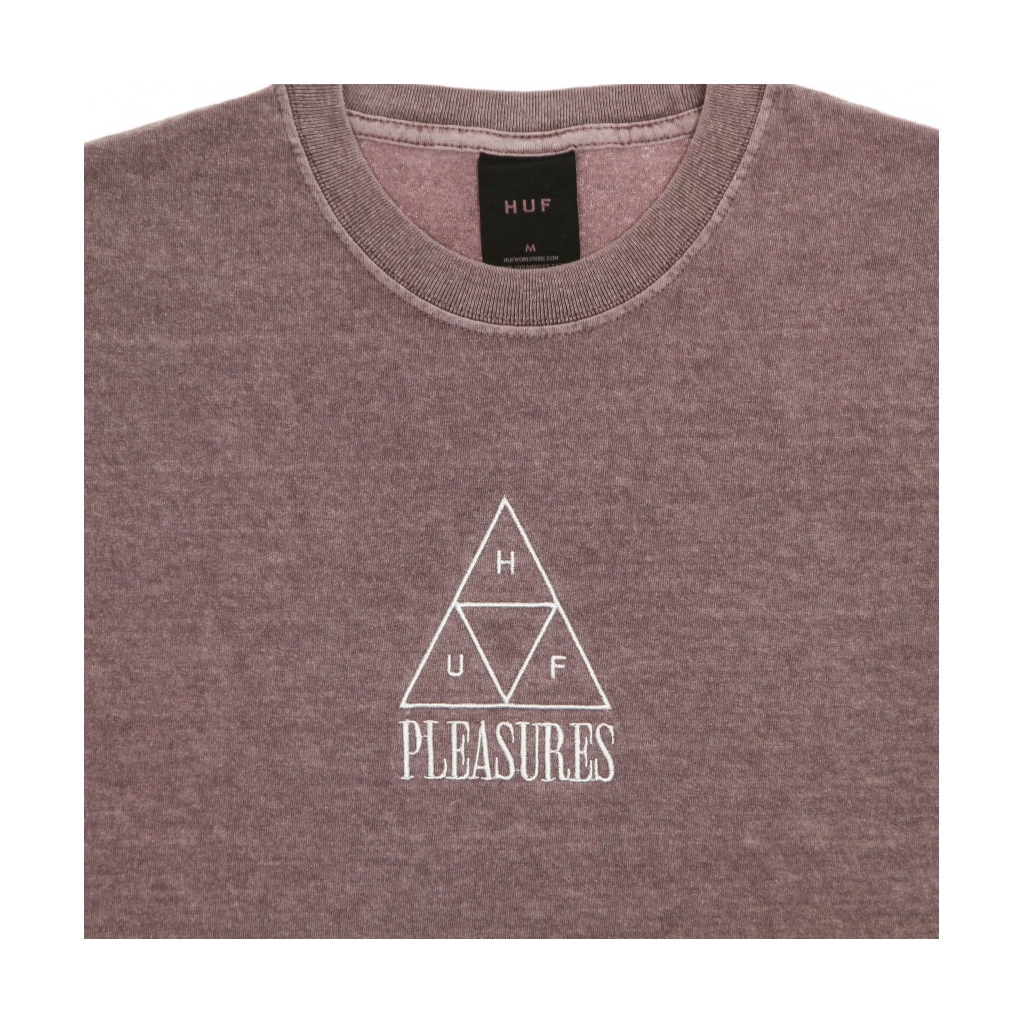 maglietta uomo huf dyed tee x pleasures PURPLE