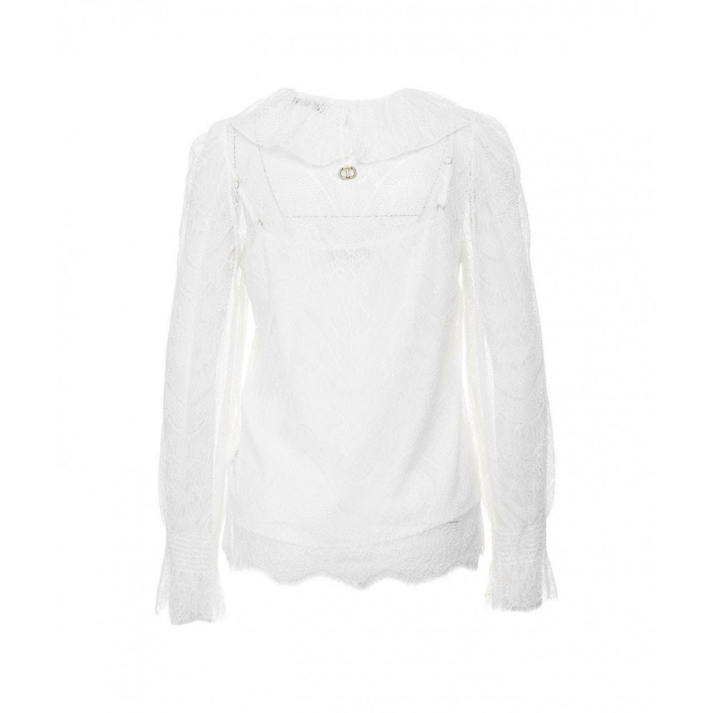 Blusa in pizzo bianco