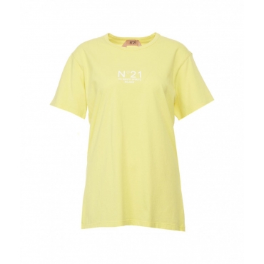 T-shirt con logo giallo