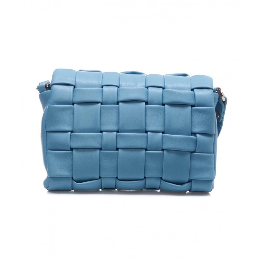 Crossbody bag intrecciata azzurro