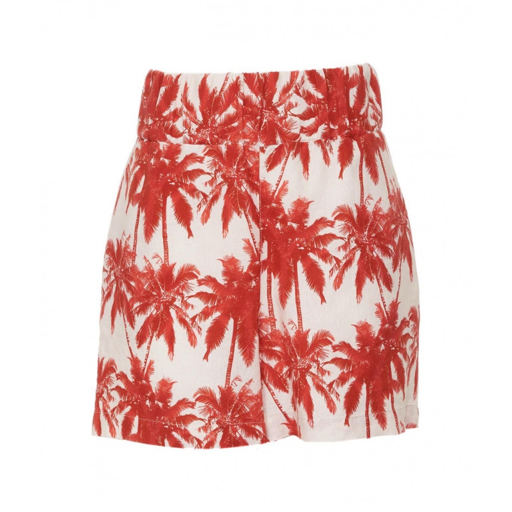 Shorts in lino rosso