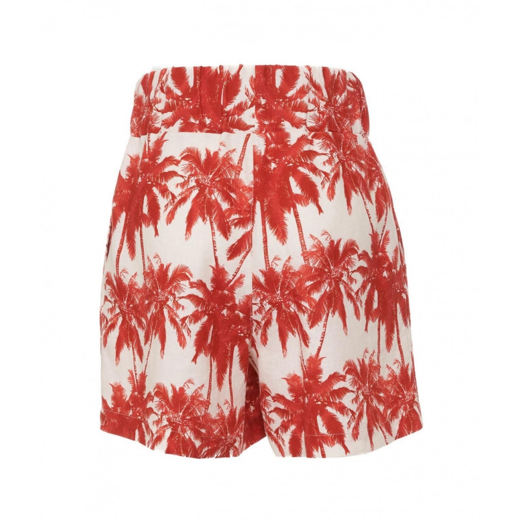 Shorts in lino rosso