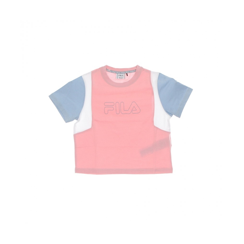 maglietta ragazza samara blocked cropped tee CORAL BLUSH/BLUE FOG/BRIGHT WHITE