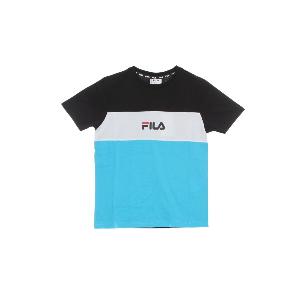 maglietta ragazzo mika basic blocked tee SCUBA BLUE/BLACK/BRIGHT WHITE