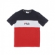 maglietta ragazzo mika basic blocked tee TRUE RED/BLACK IRIS/BRIGHT WHITE