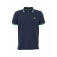 Polo con logo ricamato blu scuro