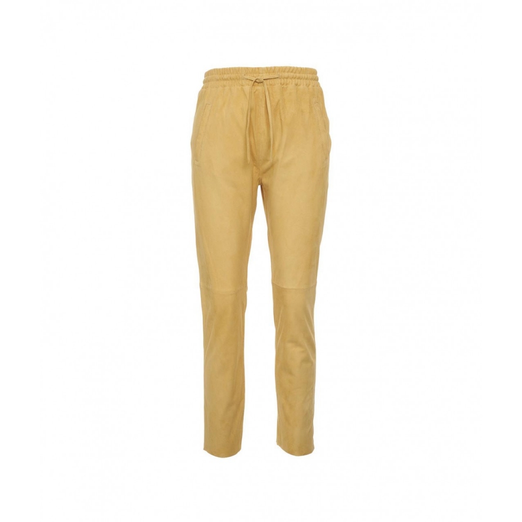 Pantalone in suede giallo