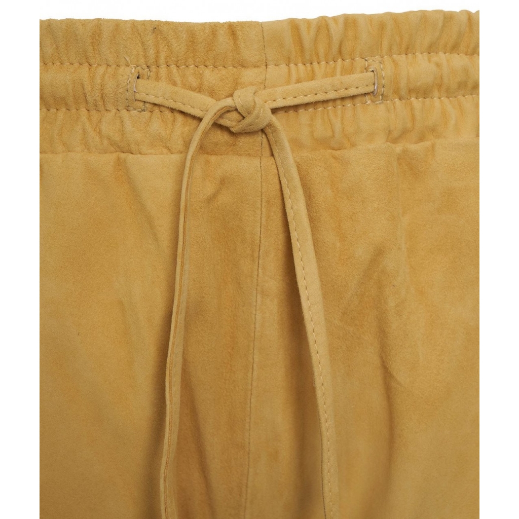 Pantalone in suede giallo