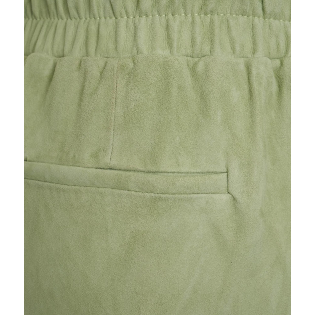 Pantalone in suede verde chiaro