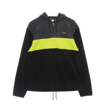 felpa cappuccio uomo perry fleece half zip hoodie BLACK/ASPHALT/SULPHUR SPRING