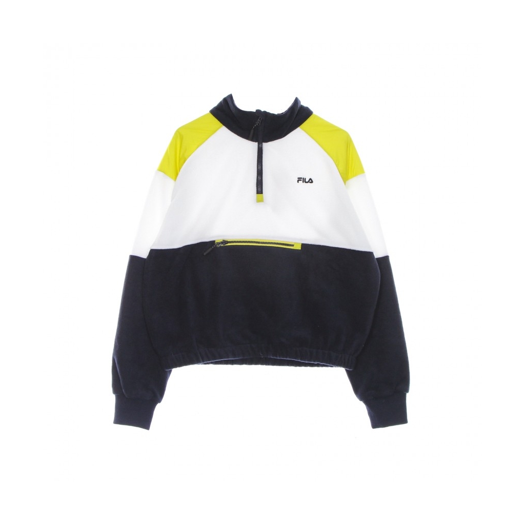 felpa collo alto donna yvonne half zip fleece shirt BLACK IRIS/BRIGHT WHITE/WARM OLIVE