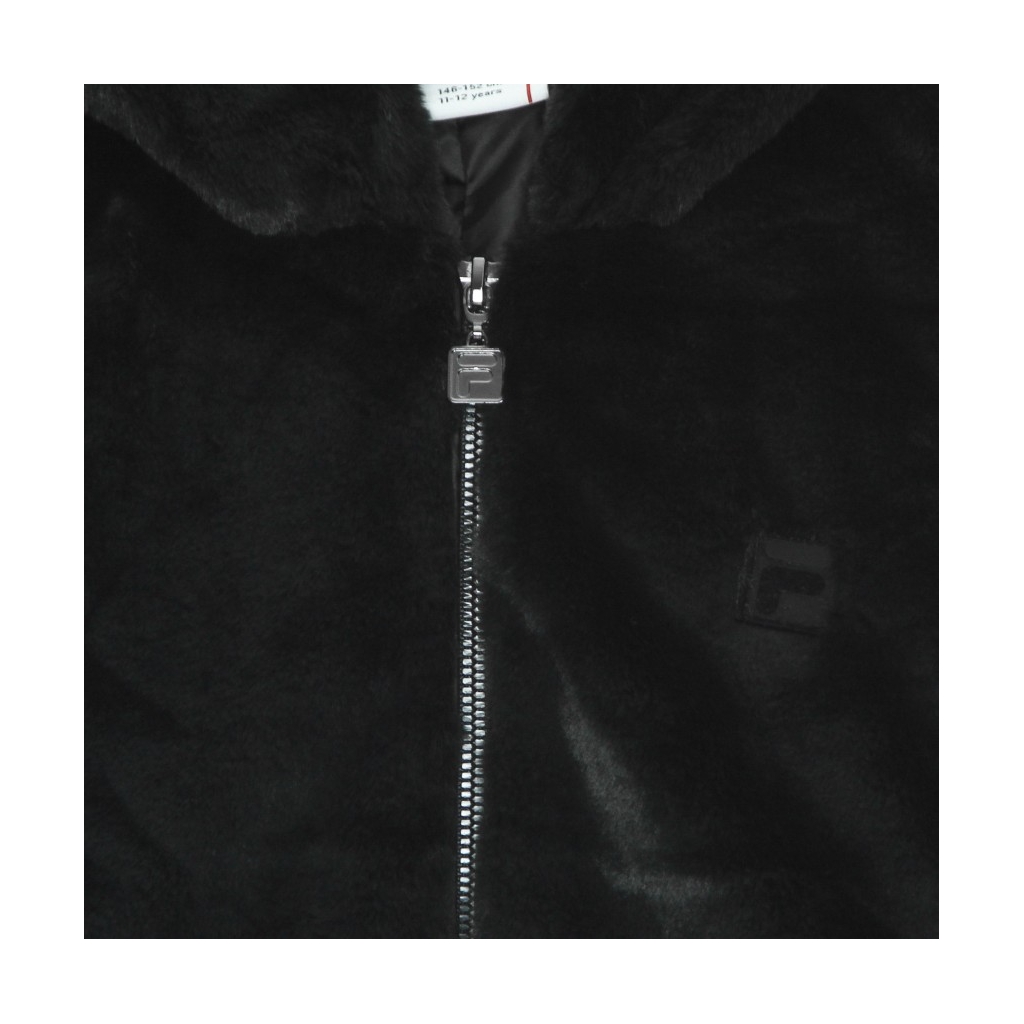 pelliccia ragazza samantha fake fur hooded jacket BLACK