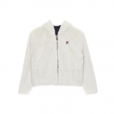 pelliccia ragazza samantha fake fur hooded jacket WHISPER WHITE