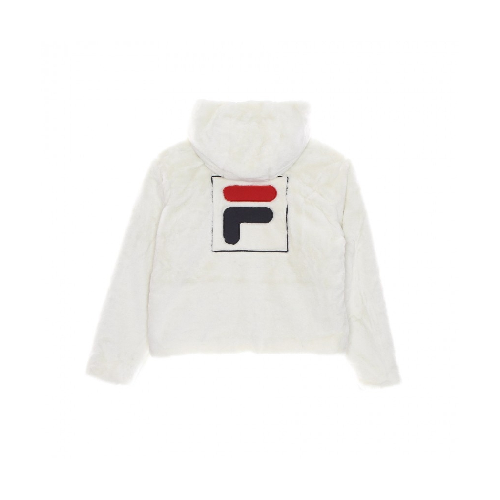 pelliccia ragazza samantha fake fur hooded jacket WHISPER WHITE