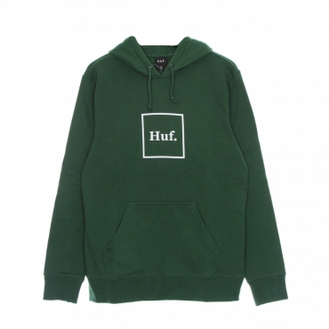 felpa cappuccio uomo box logo DARK GREEN