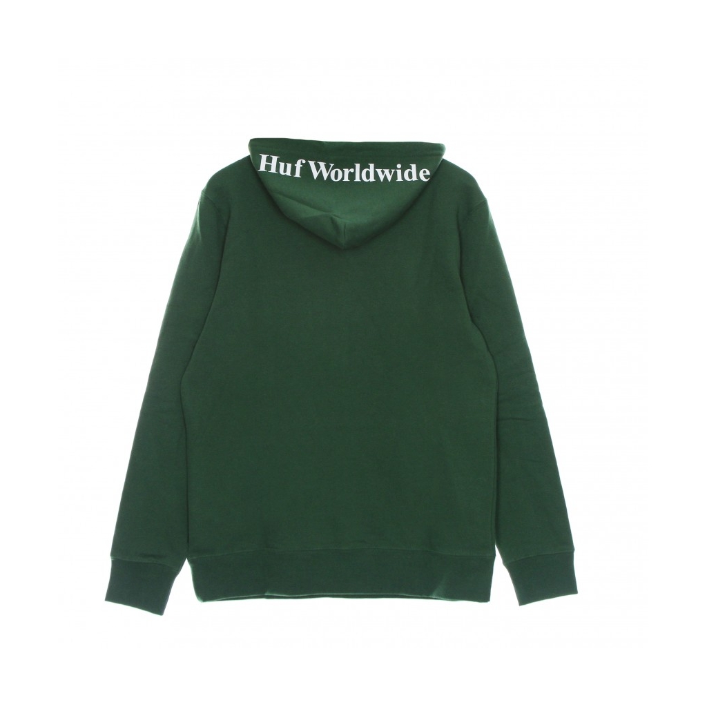 felpa cappuccio uomo box logo DARK GREEN