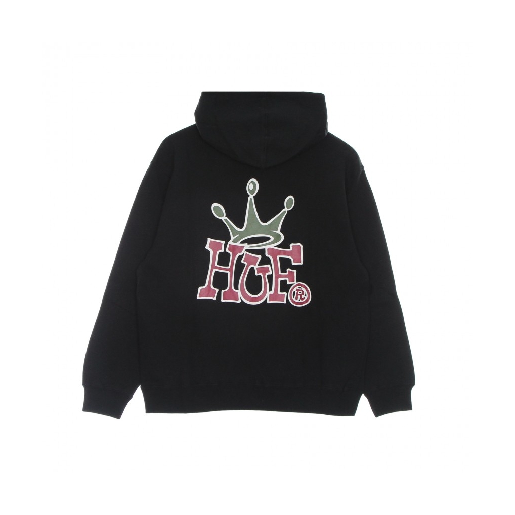 felpa cappuccio donna huf crown po hoodie BLACK