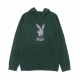 felpa cappuccio uomo rhinestone po hoodie x playboy FOREST GREEN