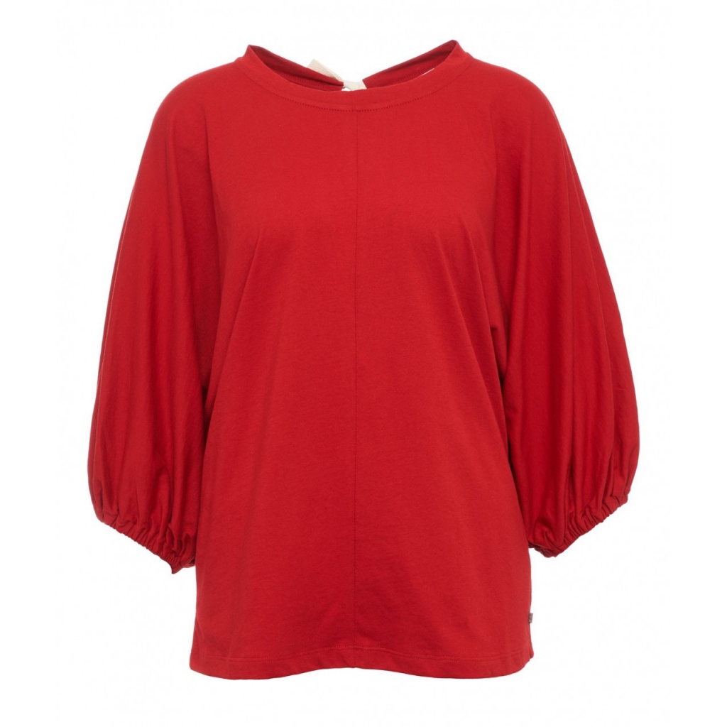 Shirt con arricciatura rosso