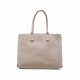 Shopper con logo beige