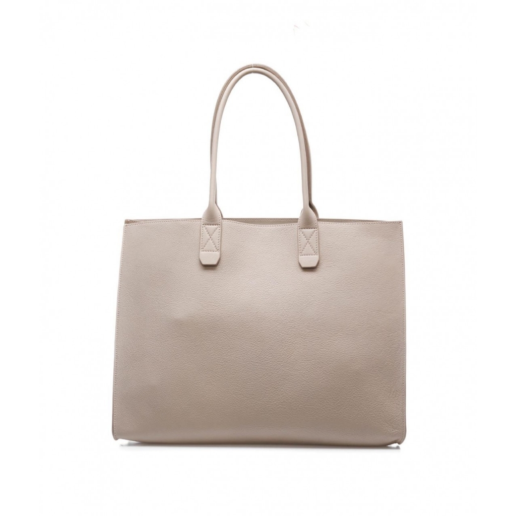 Shopper con logo beige