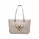 Shopper con logo beige