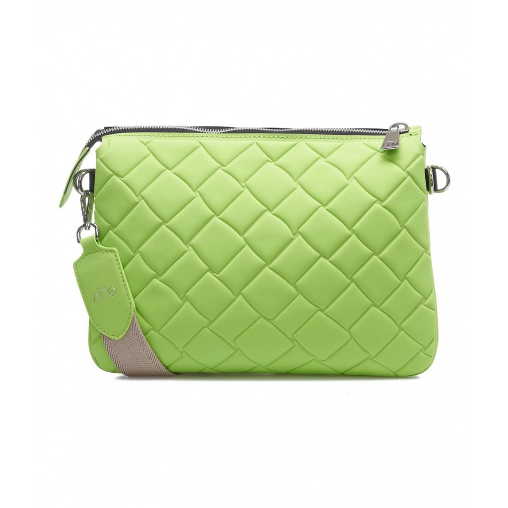 Doppia pochette con trapuntatura verde