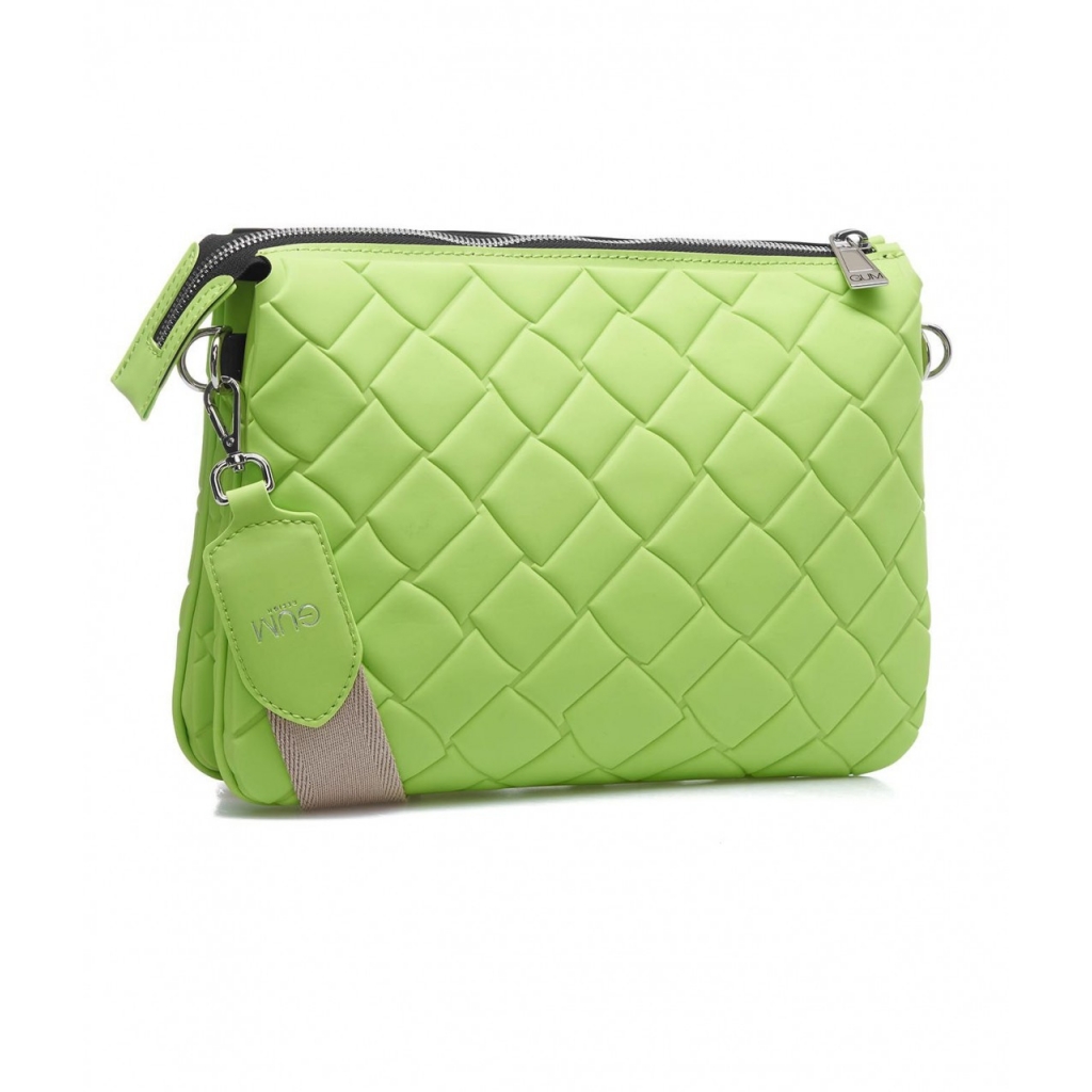 Doppia pochette con trapuntatura verde