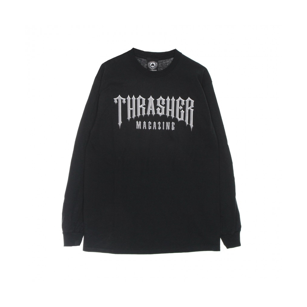 maglietta manica lunga uomo low low logo l/s tee BLACK