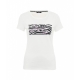 T-shirt con stampa logo bianco