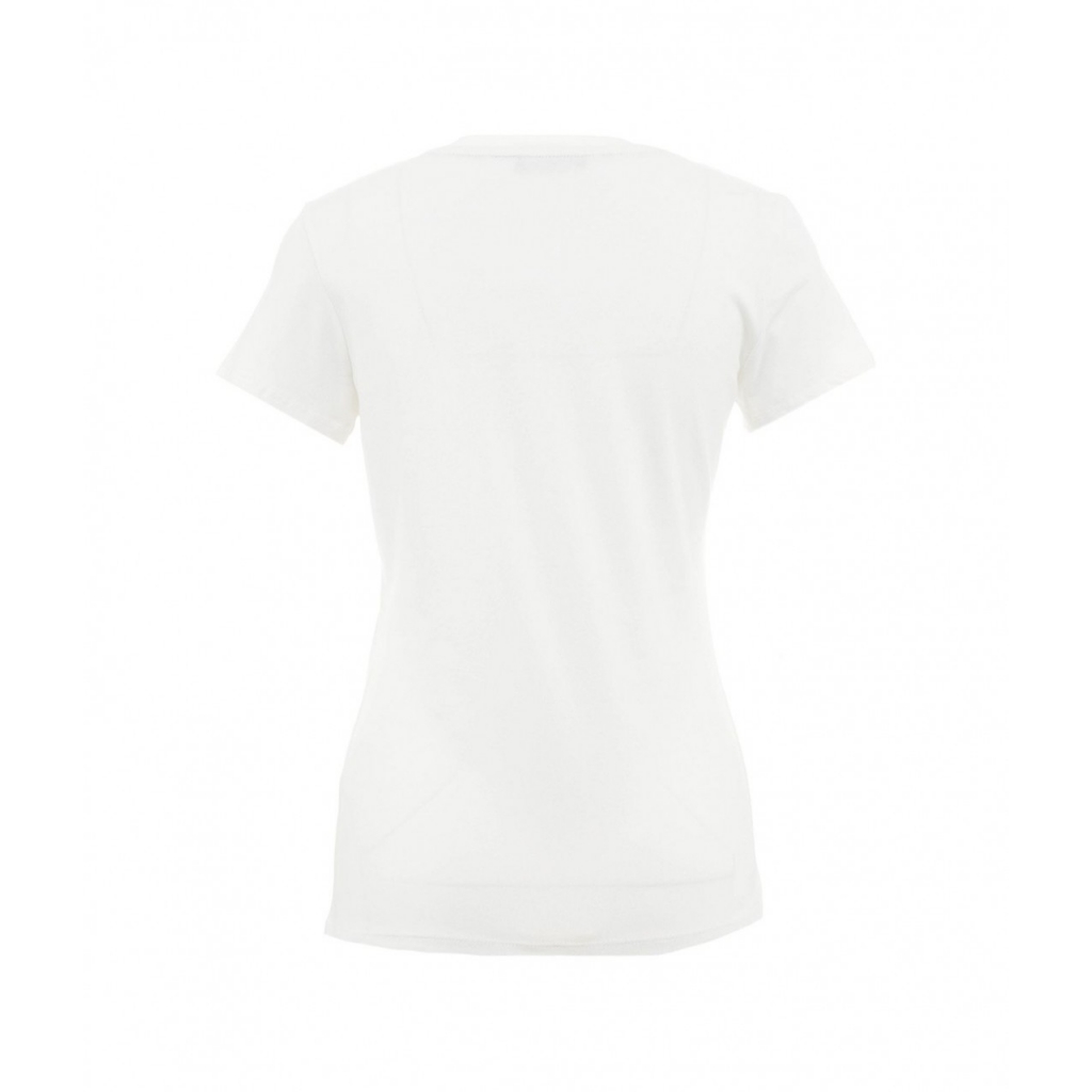 T-shirt con stampa logo bianco