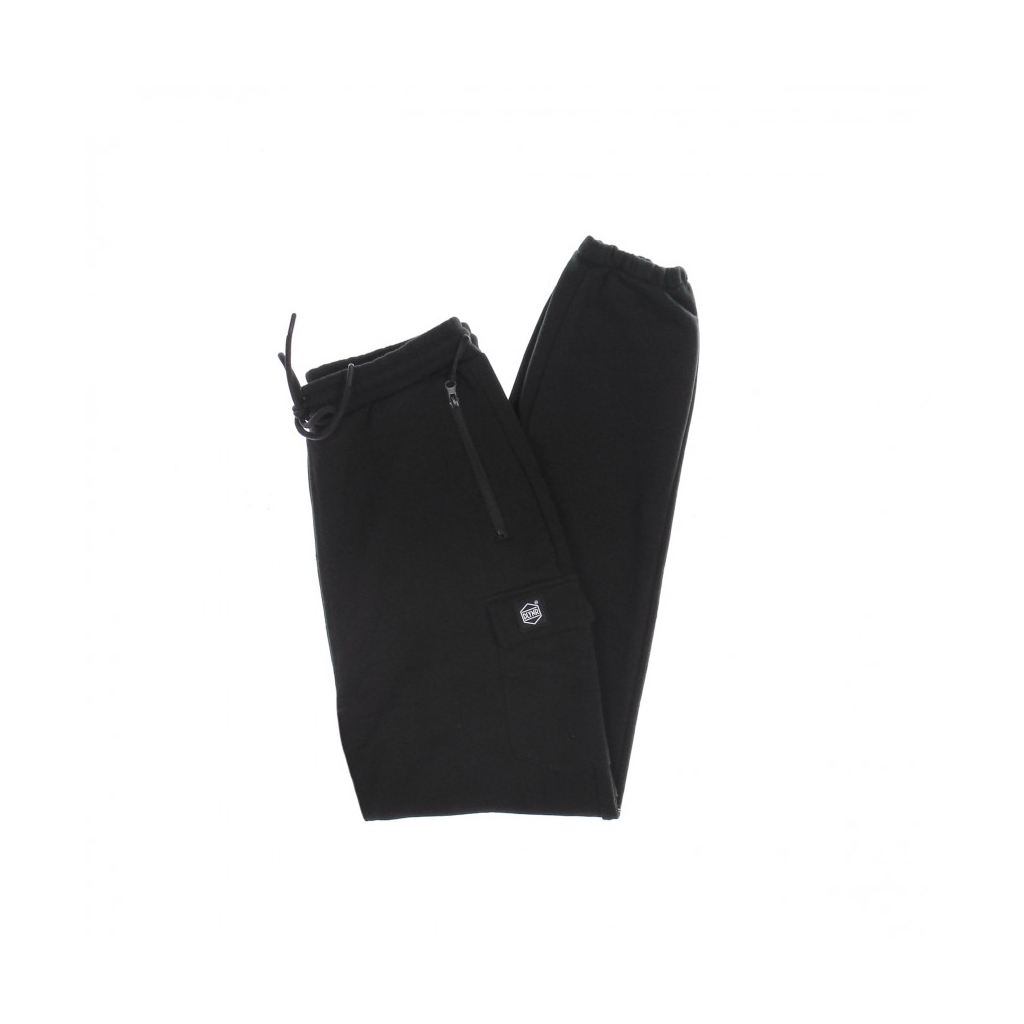 pantalone tuta leggero uomo woven square label cargo sweatpants BLACK