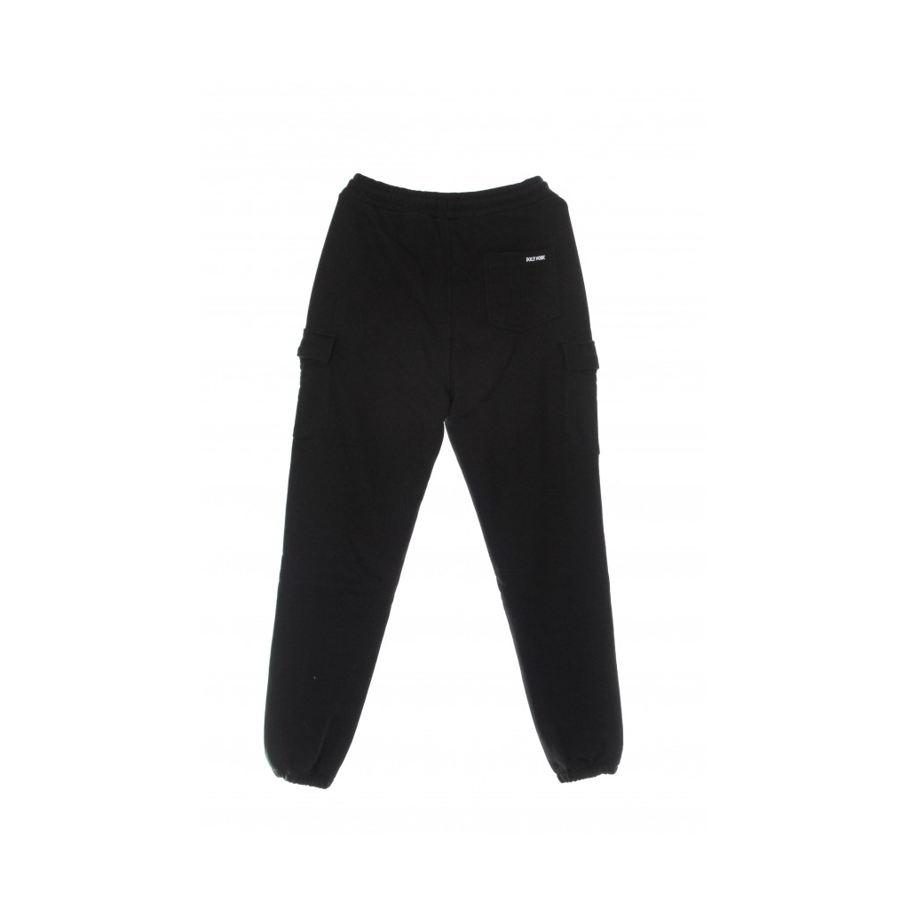 pantalone tuta leggero uomo woven square label cargo sweatpants BLACK