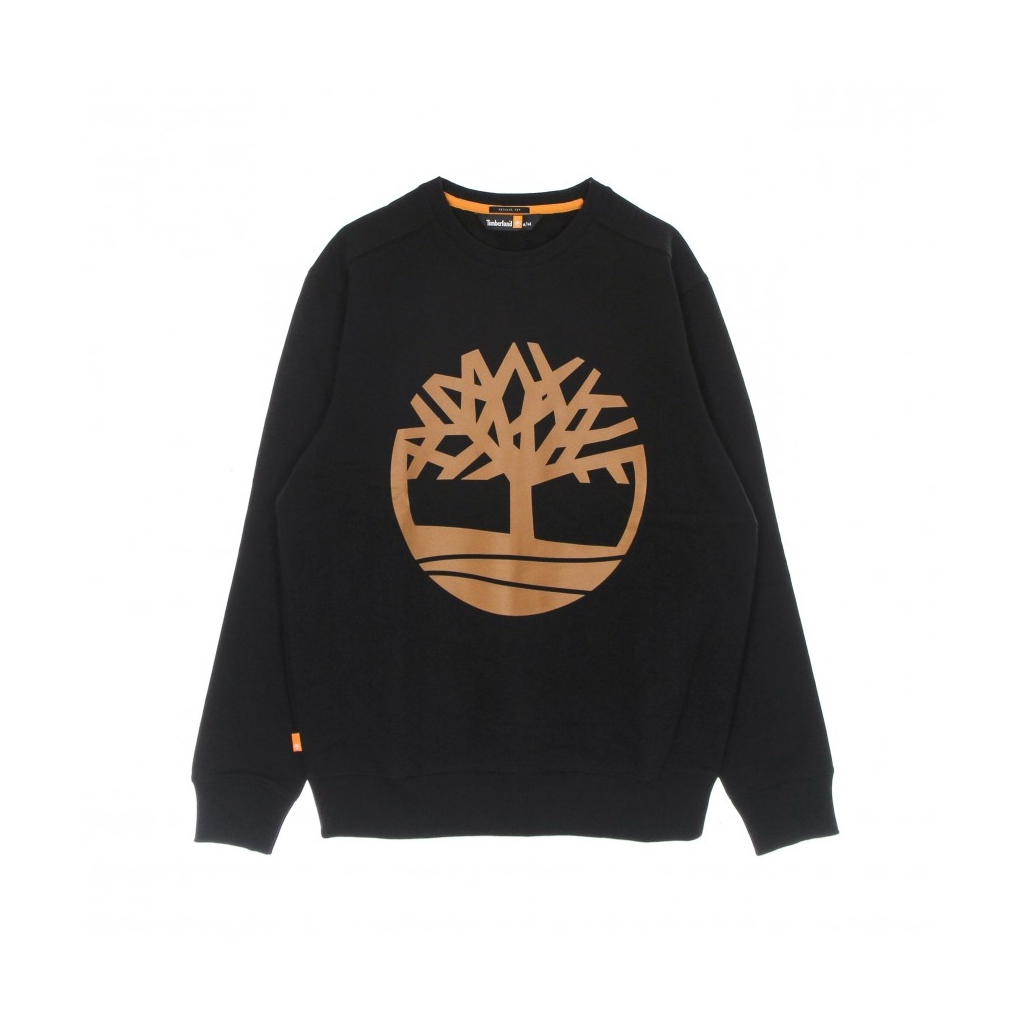 felpa girocollo uomo core logo crewneck brushback BLACK/WHEAT BOOT