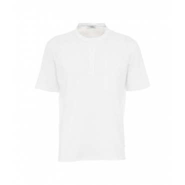 T-shirt con collo serafino bianco